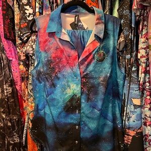 Blackmilk Lora Zombie Cosmic Button Down Shirt and skirt set XL